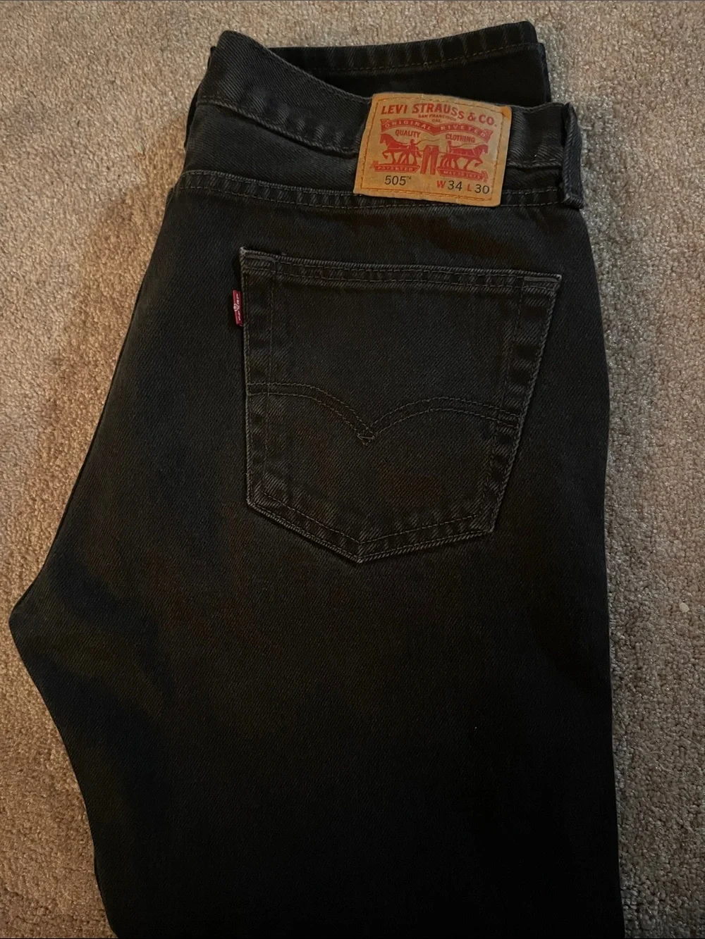 Levi's Black Straight-Leg Denim Jeans
